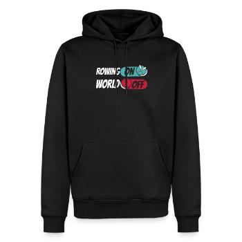 Rowing Rower Rowing On World Off - Men’s Premium Organic Hoodie - black - Front - Nico (187cm)