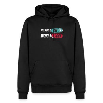 Pole Dancing Pole Dancing On World Off - Sweat à capuche Premium bio Homme - noir - Devant - Nico (187cm)