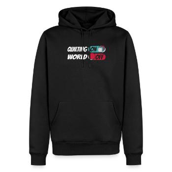 Quilting Quilting On World Off - Männer Premium Bio Hoodie - Schwarz - Vorne - Nico (187cm)