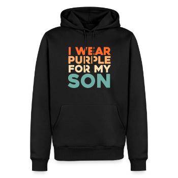 Alzheimer I Wear Purple For My Son Alzheimers - Männer Premium Bio Hoodie - Schwarz - Vorne - Nico (187cm)