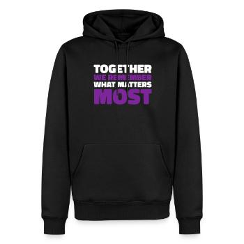 Alzheimer Soutien à la maladie d’Alzheimer - Sweat à capuche Premium bio Homme - noir - Devant - Nico (187cm)