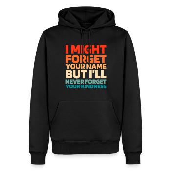 Alzheimer Drôle Sensibilisation à la maladie d’Alzheimer - Sweat à capuche Premium bio Homme - noir - Devant - Nico (187cm)