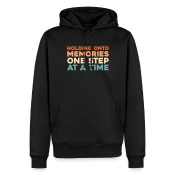 Alzheimer Soutien à la maladie d’Alzheimer - Sweat à capuche Premium bio Homme - noir - Devant - Nico (187cm)