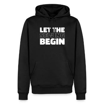 Sewing Sewing Machine - Men’s Premium Organic Hoodie - black - Front - Nico (187cm)