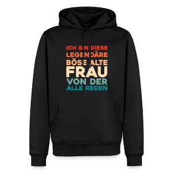 Humour Noir Bse Vieille Femme - Sweat à capuche Premium bio Homme - noir - Devant - Nico (187cm)