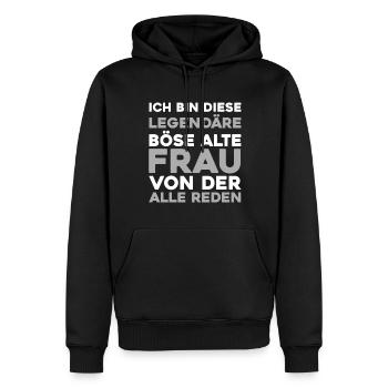 Humour noir Méchante vieille femme - Sweat à capuche Premium bio Homme - noir - Devant - Nico (187cm)
