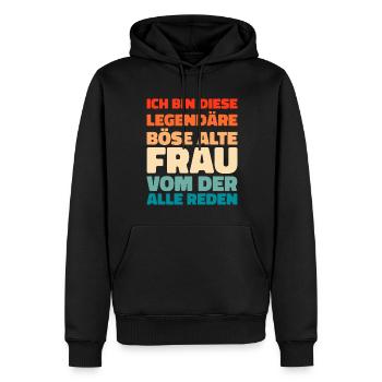 Humour Noir Bse Vieille Femme - Sweat à capuche Premium bio Homme - noir - Devant - Nico (187cm)