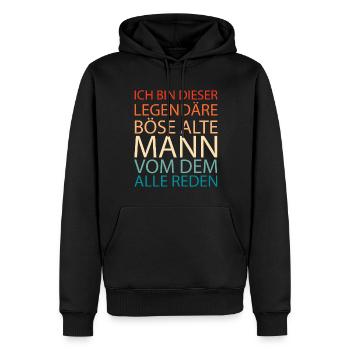 Schwarzer Humor Bser Alter Mann - Männer Premium Bio Hoodie - Schwarz - Vorne - Nico (187cm)