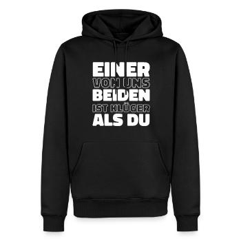 Humour noir - Sweat à capuche Premium bio Homme - noir - Devant - Nico (187cm)