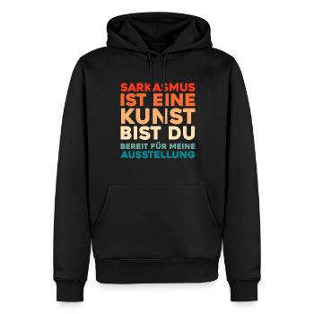 Humour noir - Sweat à capuche Premium bio Homme - noir - Devant - Nico (187cm)