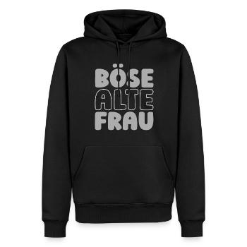 Humour Noir Bse Vieille Femme - Sweat à capuche Premium bio Homme - noir - Devant - Nico (187cm)