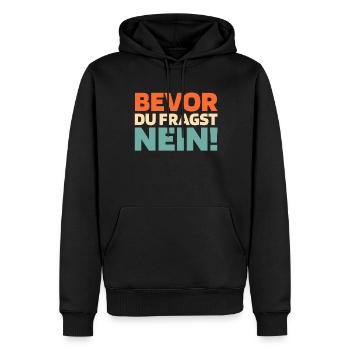 L’humour noir avant de demander Non - Sweat à capuche Premium bio Homme - noir - Devant - Nico (187cm)