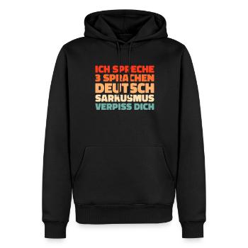 Schwarzer Humor - Männer Premium Bio Hoodie - Schwarz - Vorne - Nico (187cm)