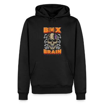 Bmx Bmx Biker Schädel Bmx Brain - Männer Premium Bio Hoodie - Schwarz - Vorne - Nico (187cm)