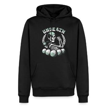 Golf Golfer Golfing Squelette Mort-Mort - Sweat à capuche Premium bio Homme - noir - Devant - Nico (187cm)