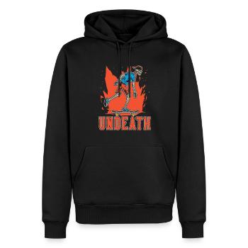 Skateboard Skater Skeleton Undeath - Sweat à capuche Premium bio Homme - noir - Devant - Nico (187cm)
