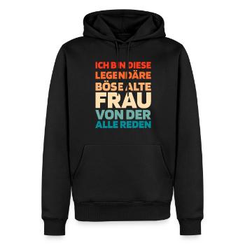 Humour noir Méchante vieille femme - Sweat à capuche Premium bio Homme - noir - Devant - Nico (187cm)