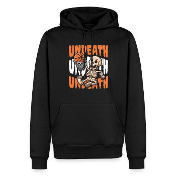 Basket-ball Basket-ball Basket-ball Squelette Mort-Mort - Sweat à capuche Premium bio Homme - noir - Devant - Nico (187cm)