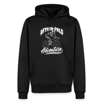 Road Bike Cycling Cyclist Skeleton - Men’s Premium Organic Hoodie - black - Front - Nico (187cm)