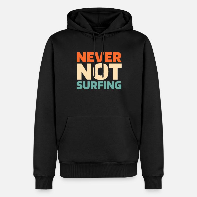 Wing Surf Wing Foil - Männer Premium Bio Hoodie - Schwarz
