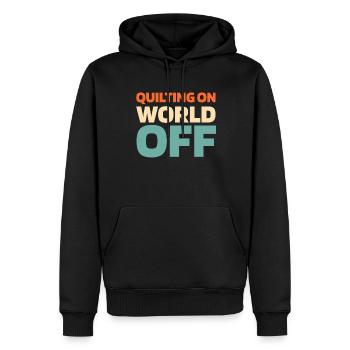 Quilting Quilting On World Off - Männer Premium Bio Hoodie - Schwarz - Vorne - Nico (187cm)