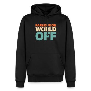 Parkour Parkour On World Off - Männer Premium Bio Hoodie - Schwarz - Vorne - Nico (187cm)