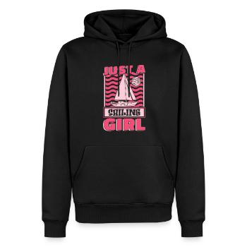 Voilier Marin Voilier Juste Une Fille De Voile - Sweat à capuche Premium bio Homme - noir - Devant - Nico (187cm)