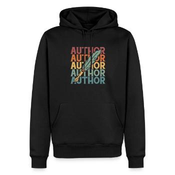 Écrivain Auteur - Sweat à capuche Premium bio Homme - noir - Devant - Nico (187cm)