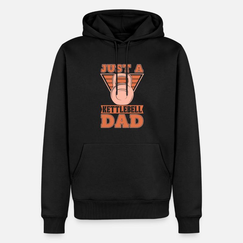 Kettlebell Just A Kettlebell Dad - Männer Premium Bio Hoodie - Schwarz