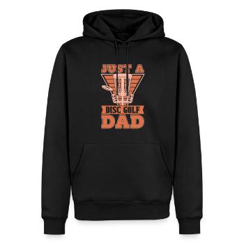 Frisbee Golf Disc Golf Just A Disc Golf Dad - Männer Premium Bio Hoodie - Schwarz - Vorne - Nico (187cm)