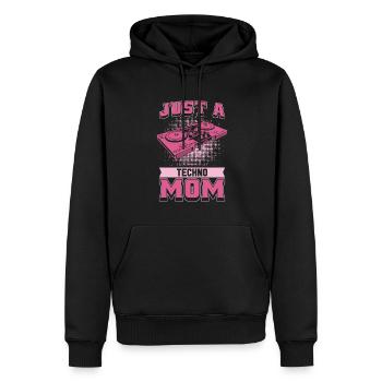 Techno Raver Just A Techno Mom - Sweat à capuche Premium bio Homme - noir - Devant - Nico (187cm)
