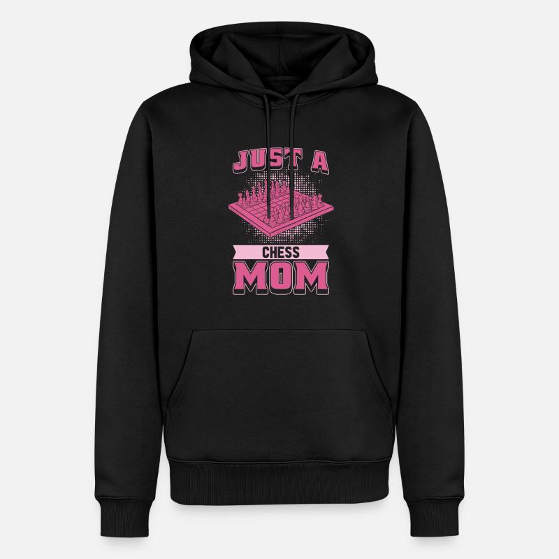 Schach Mutter Just A Chess Mom - Männer Premium Bio Hoodie - Schwarz