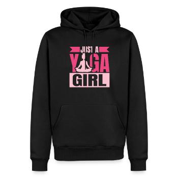 Yoga juste une fille de yoga - Sweat à capuche Premium bio Homme - noir - Devant - Nico (187cm)