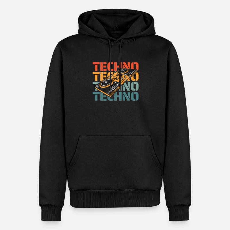 Techno Raver - Sweat à capuche Premium bio Homme - noir