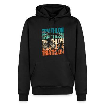 Triathlon Triathlet - Männer Premium Bio Hoodie - Schwarz - Vorne - Nico (187cm)