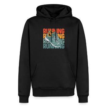 Coureur Joggeur Coureur Course à pied - Sweat à capuche Premium bio Homme - noir - Devant - Nico (187cm)
