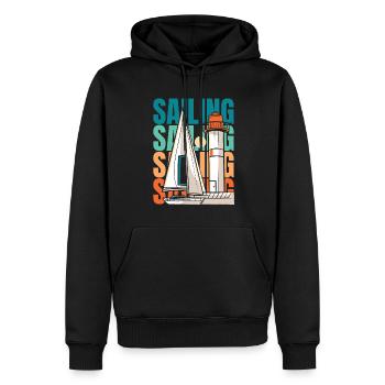 Sailing Sailor Sailboat - Men’s Premium Organic Hoodie - black - Front - Nico (187cm)