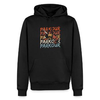 Parkour - Sweat à capuche Premium bio Homme - noir - Devant - Nico (187cm)