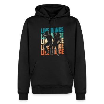 Danse en ligne - Sweat à capuche Premium bio Homme - noir - Devant - Nico (187cm)