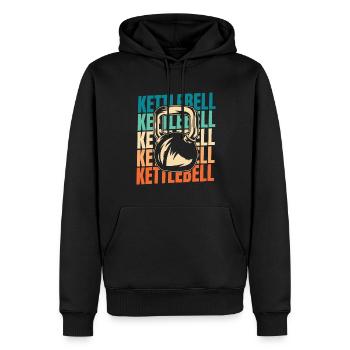 Kettlebell - Sweat à capuche Premium bio Homme - noir - Devant - Nico (187cm)