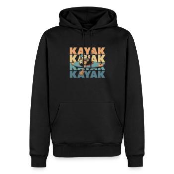 Kayakistes - Sweat à capuche Premium bio Homme - noir - Devant - Nico (187cm)