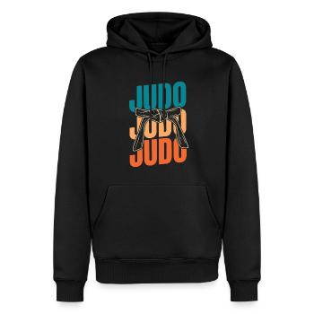 Judoka - Sweat à capuche Premium bio Homme - noir - Devant - Nico (187cm)