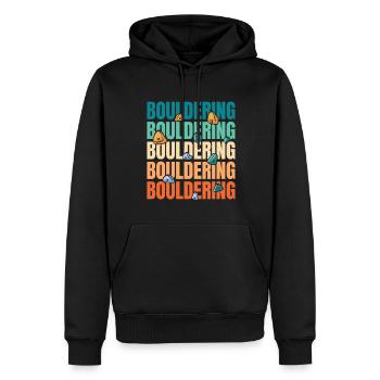 Bouldern Bouldering - Männer Premium Bio Hoodie - Schwarz - Vorne - Nico (187cm)