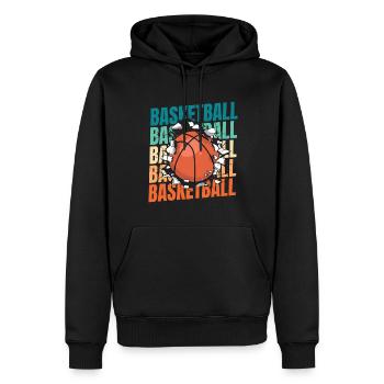 Basket-ball Joueurs de basket-ball - Sweat à capuche Premium bio Homme - noir - Devant - Nico (187cm)