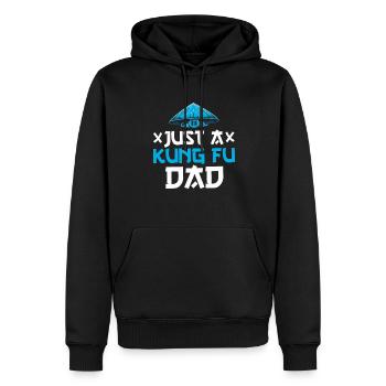 Kung Fu Vater Just A Kung Fu Dad - Männer Premium Bio Hoodie - Schwarz - Vorne - Nico (187cm)