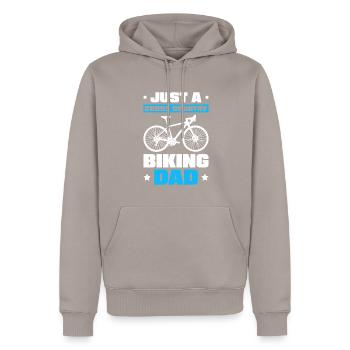 Cross Country Mountain Bike Mtb Dad - Men’s Premium Organic Hoodie - taupe - Front - Nico (187cm)