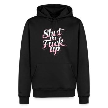 Schwarzer Humor Lustige Lippen Stfu - Männer Premium Bio Hoodie - Schwarz - Vorne - Nico (187cm)