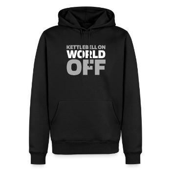 Kettlebell Kettlebell sur World Off - Sweat à capuche Premium bio Homme - noir - Devant - Nico (187cm)