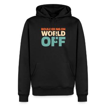 Bloc Bloc Bloc On World Off - Sweat à capuche Premium bio Homme - noir - Devant - Nico (187cm)