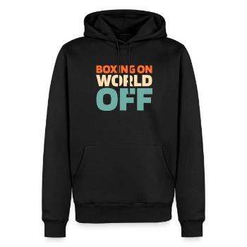 Boxen Boxer Boxing On World Off - Men’s Premium Organic Hoodie - black - Front - Nico (187cm)